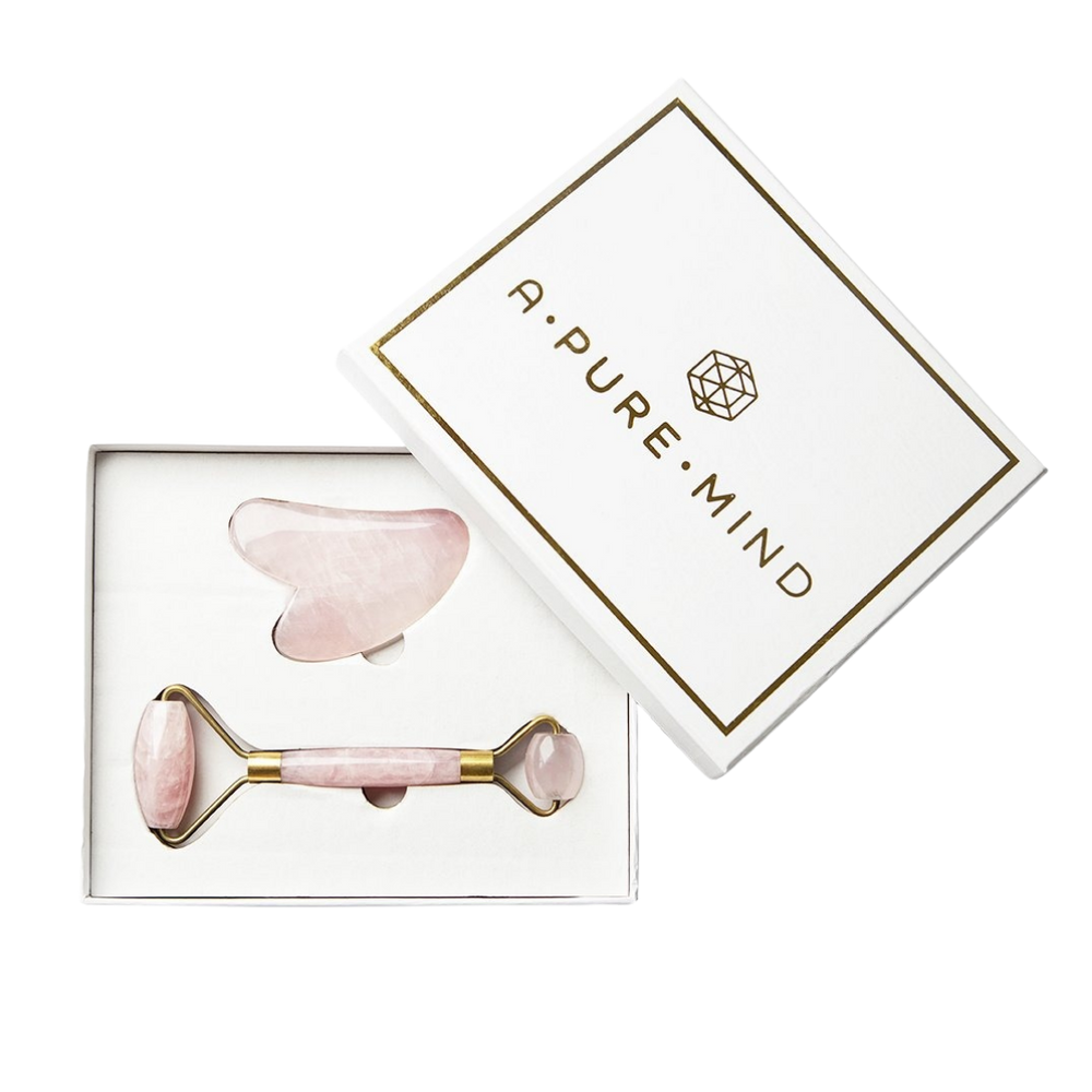 Gaveæske - Rosa Kvarts - Værdi 648,- Gua Sha / Ansigtsrulle