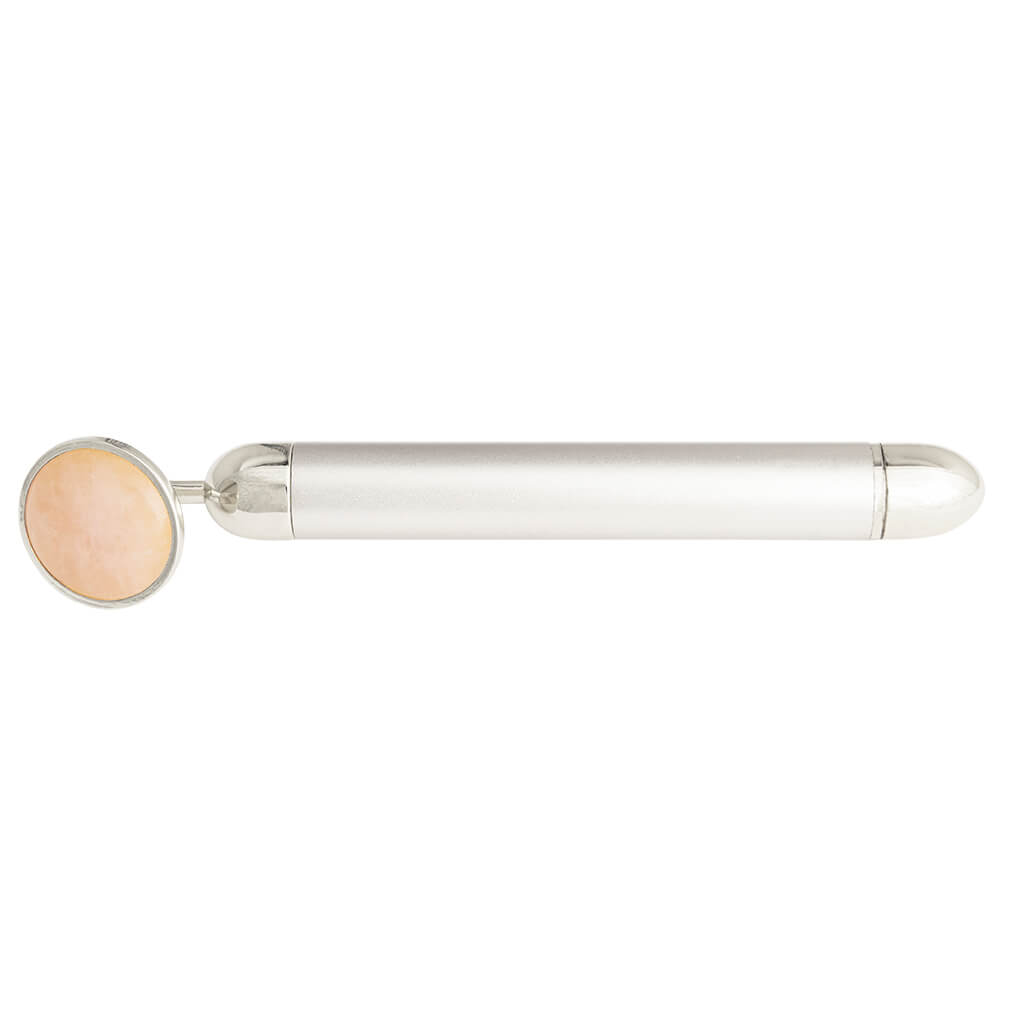 Øjenmassage Pen - Rosa kvarts - sølv look