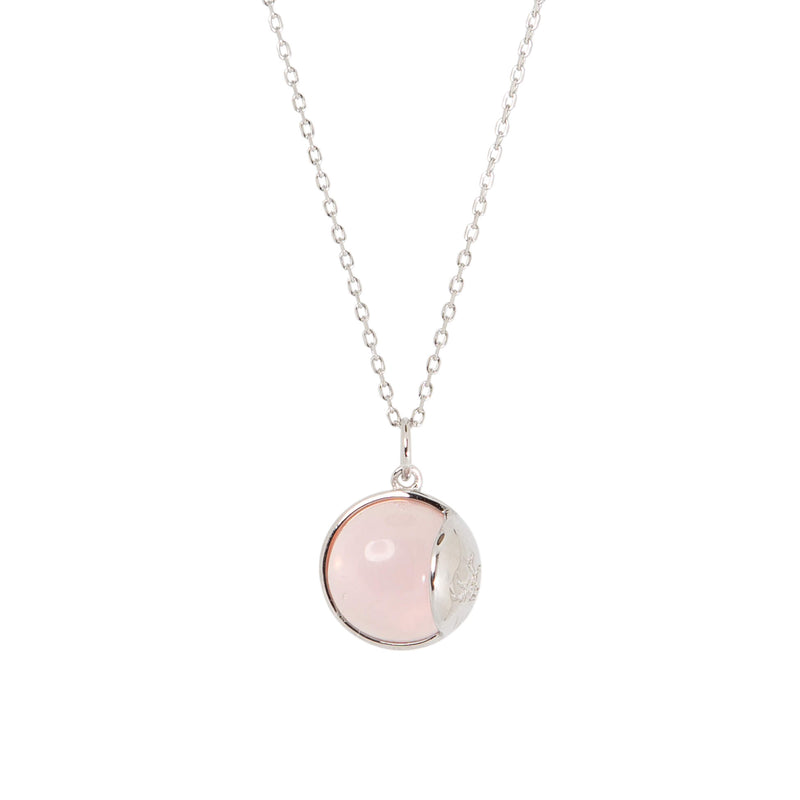 'TRO' Halskæde sølv - Rosa Kvarts - A PURE MIND