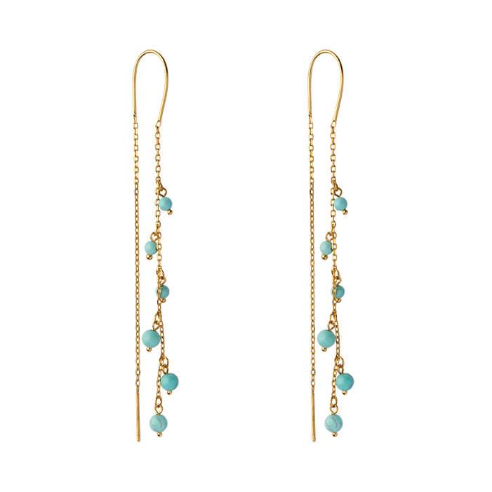 JEG ER Øreringe forgyldt Turquoise - A PURE MIND