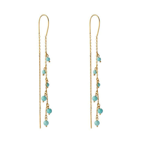 JEG ER Øreringe forgyldt Turquoise - A PURE MIND