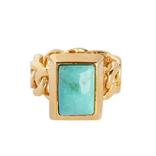 STYRKE Ring forgyldt - Turquoise - A PURE MIND