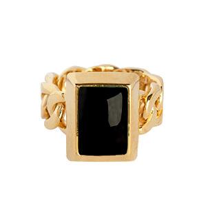 STYRKE Ring forgyldt - Black Obsidian - A PURE MIND