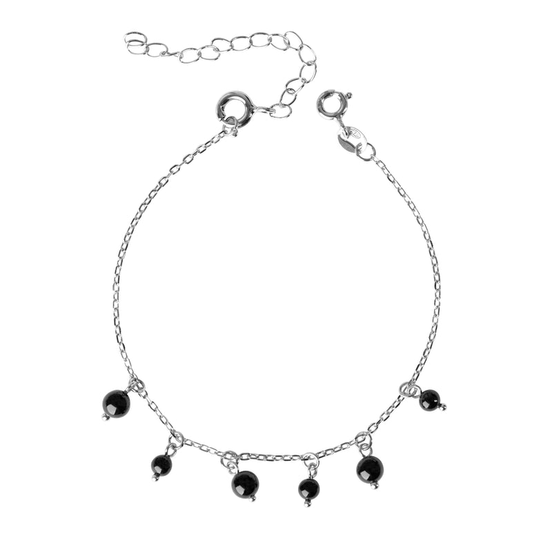 KÆRLIGHED Armbånd sølv Black Obsidian