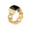 STYRKE Ring forgyldt - Black Obsidian - A PURE MIND