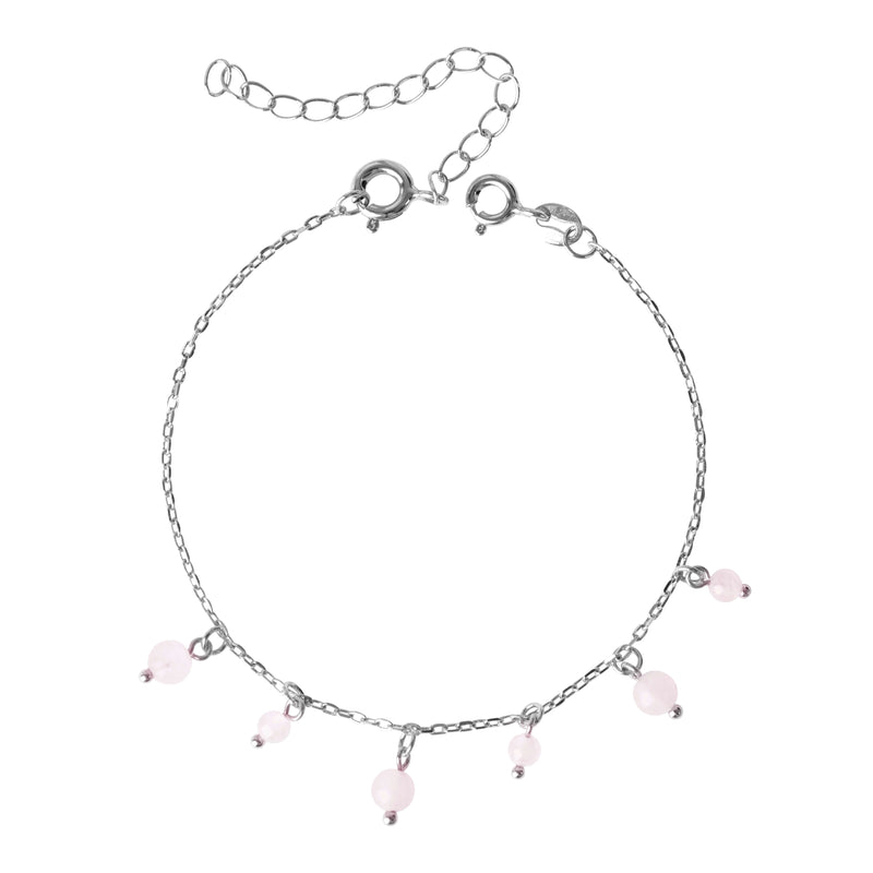 KÆRLIGHED Armbånd sølv Rosa Kvarts