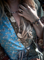 STYRKE Ring forgyldt - Black Obsidian