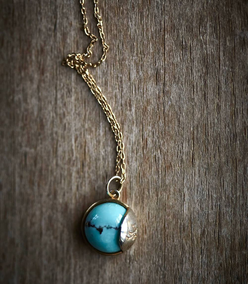 TRO Halskæde sølv - Turquoise - A PURE MIND