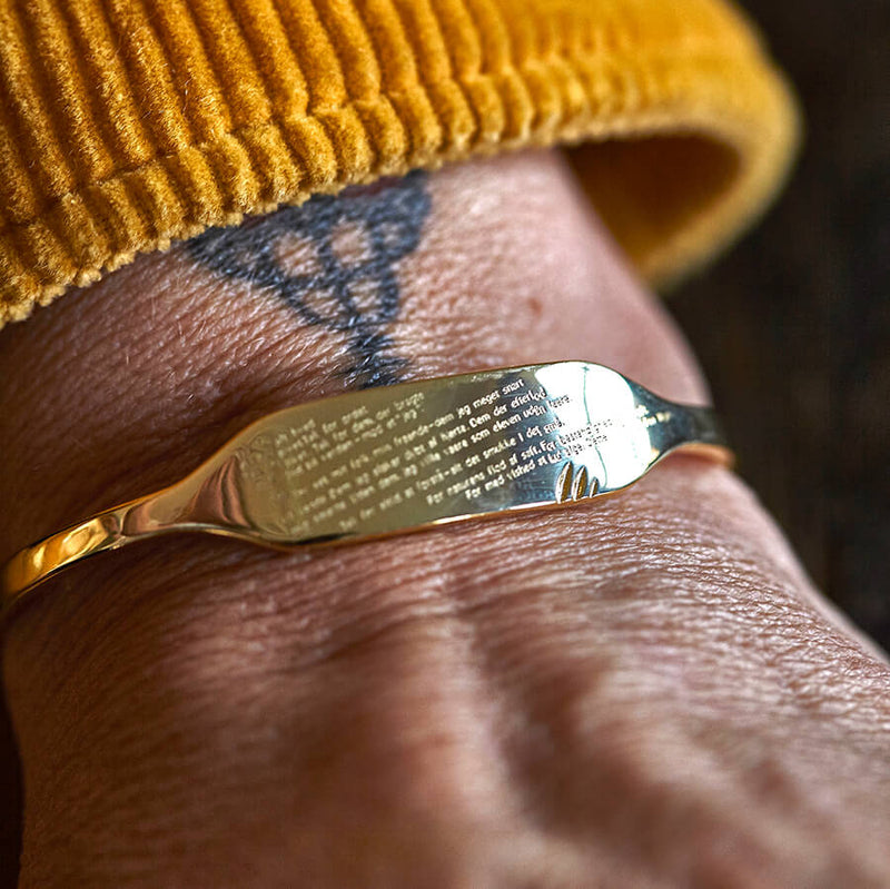 'TAKNEMMELIGHED' armbånd forgyldt - A PURE MIND