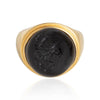 LYKKE Ring forgyldt - Sort Agat - A PURE MIND
