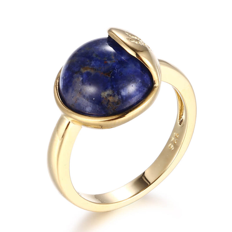 'TRO' Ring forgyldt - Sodalit - A PURE MIND