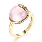 'TRO' Ring forgyldt - Rosa Kvarts - A PURE MIND
