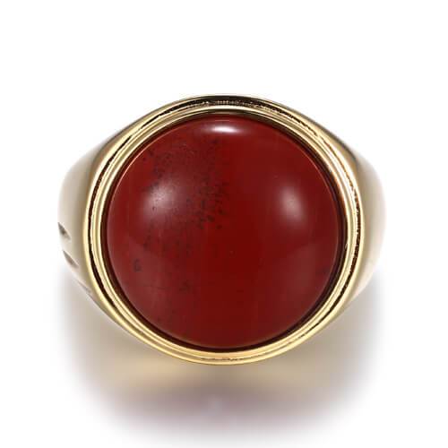 'LYKKE' Ring forgyldt - Rød Jaspis - A PURE MIND