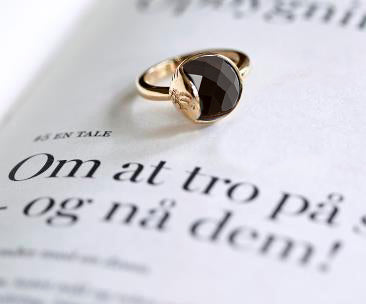 TRO Ring sølv - Smoky Kvarts