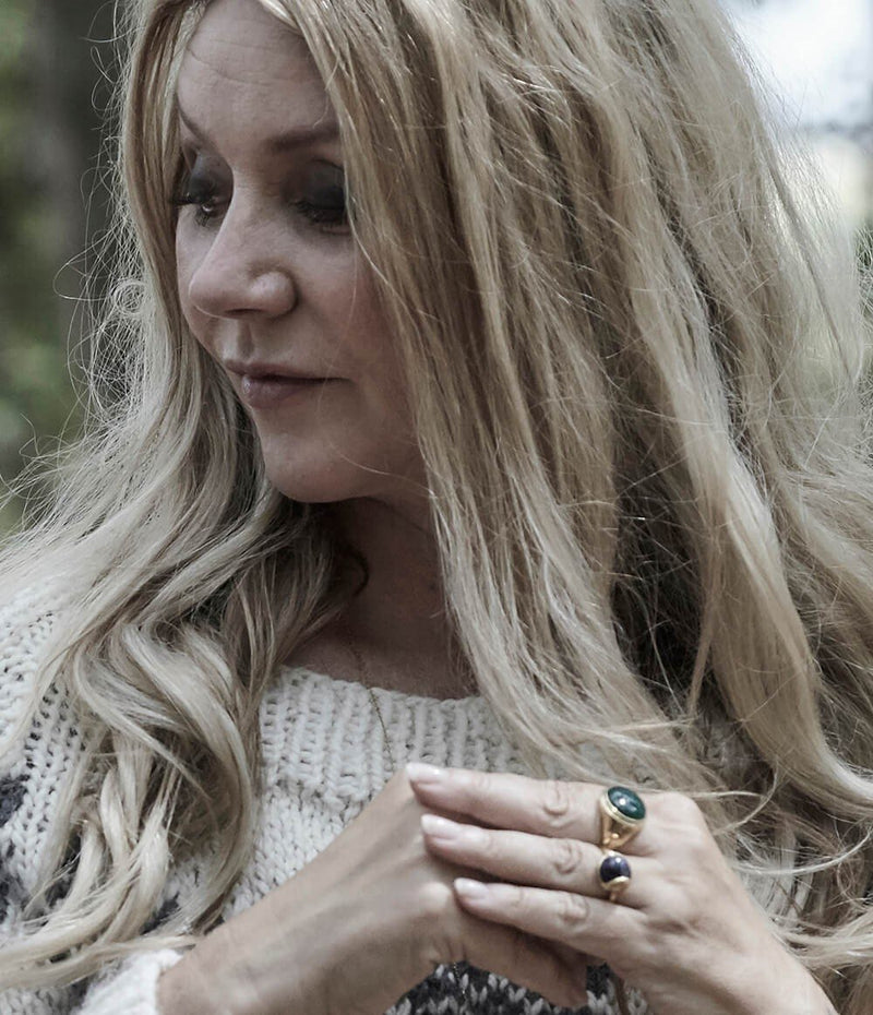 'LYKKE' Ring forgyldt - Rød Jaspis - A PURE MIND