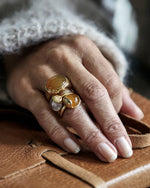 'TRO' Ring forgyldt - Rosa Kvarts - A PURE MIND